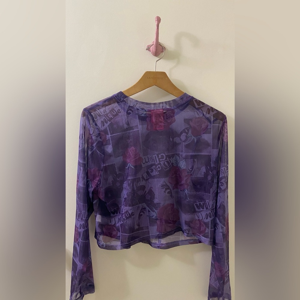 Torrid x Betsey Johnson Purple Sheer Floral Top